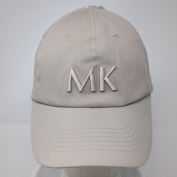 Michael Kors Fitted Baseball Cap Beige One Size Embroidered Vented Holes 6 Panel - Picture 2 of 9
